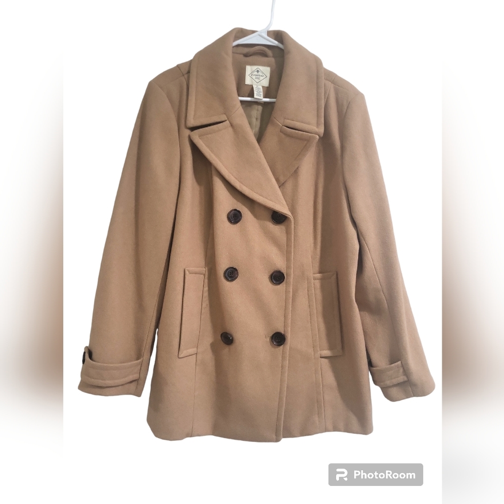 St. John's Bay Women's Wool Peacoat Size XL Tan